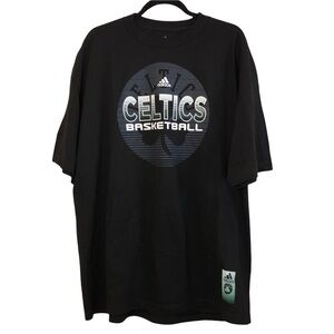 NWOT ADIDAS BOSTON CELTICS Mens Black Crew Neck Short Sleeve T Shirt